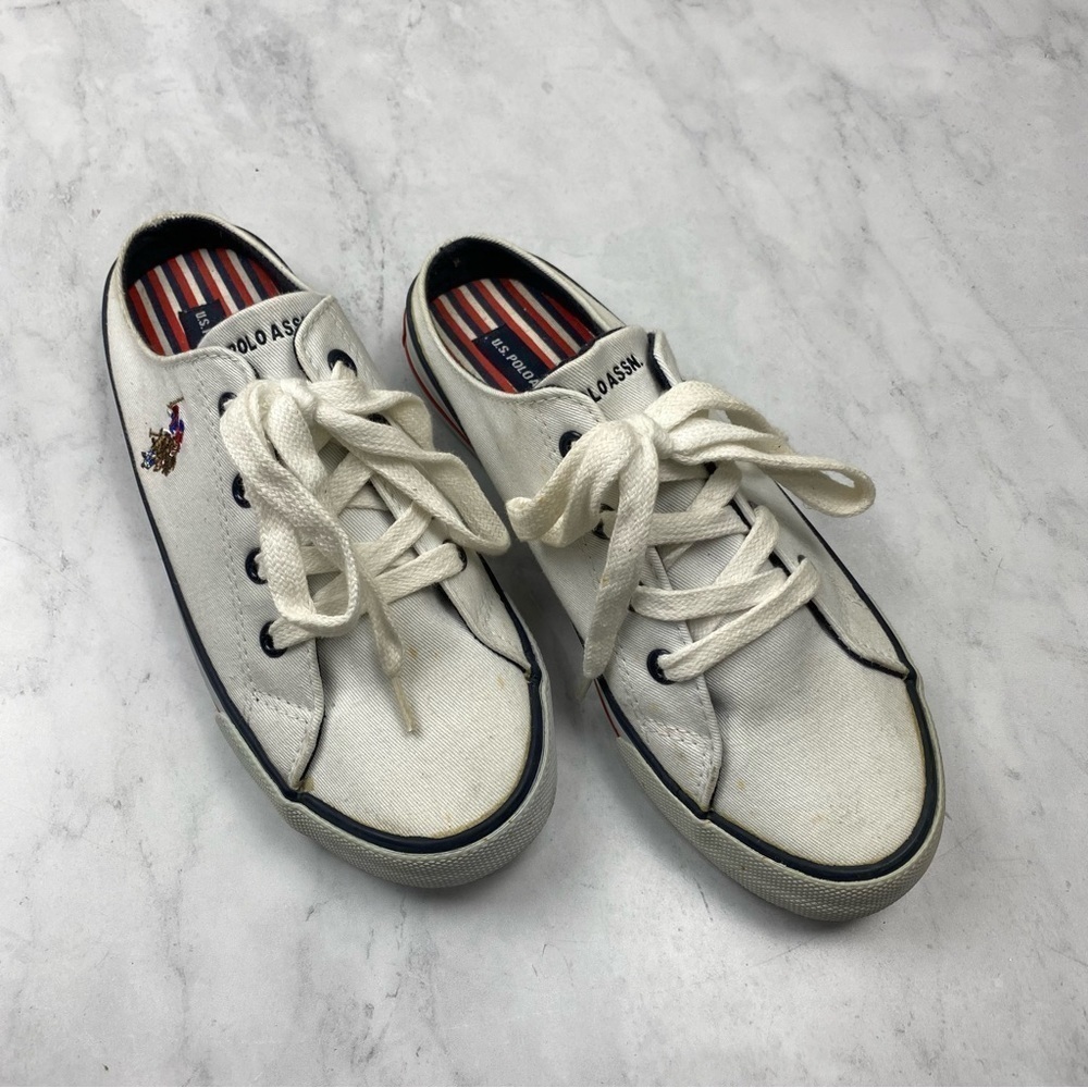 U.S. Polo Assn. 2-Slider Lace Up LOGO Slip On Tennis Shoes Sneakers Shoes Size 2